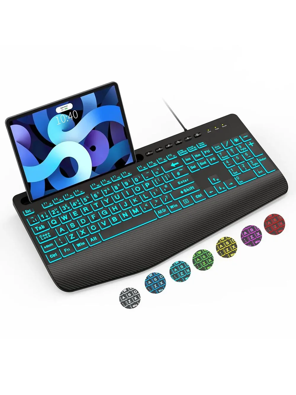 SABLUTE K21 Pro Large Print Backlit Keyboard, Wired USB Computer Keyboard